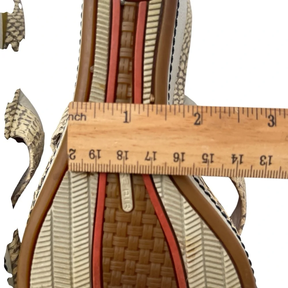 Cole Haan Women's Vibrant Orange and Tan Wedges - Picture 9 of 11